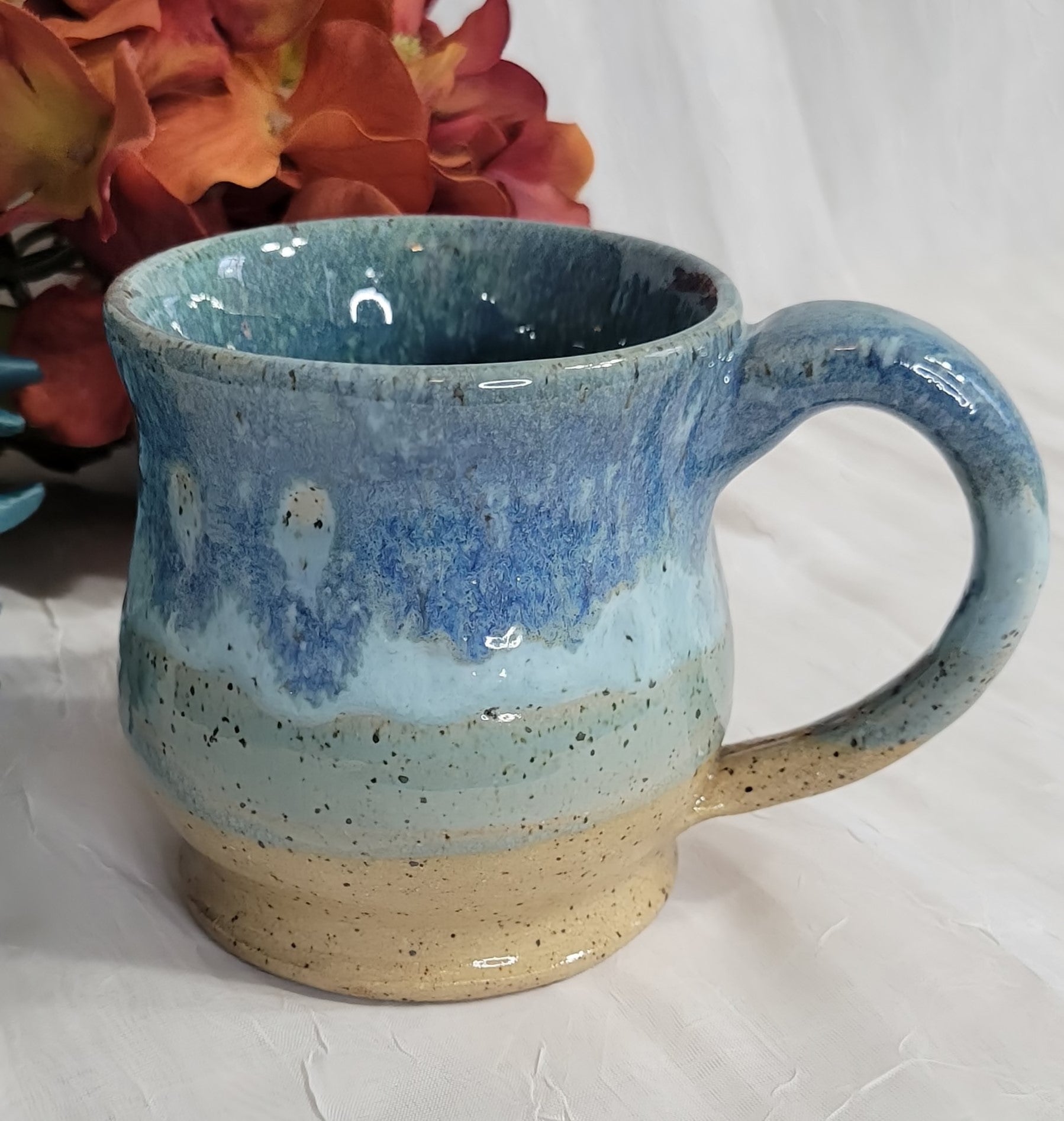 Blue Pottery Mug, 10 fl oz