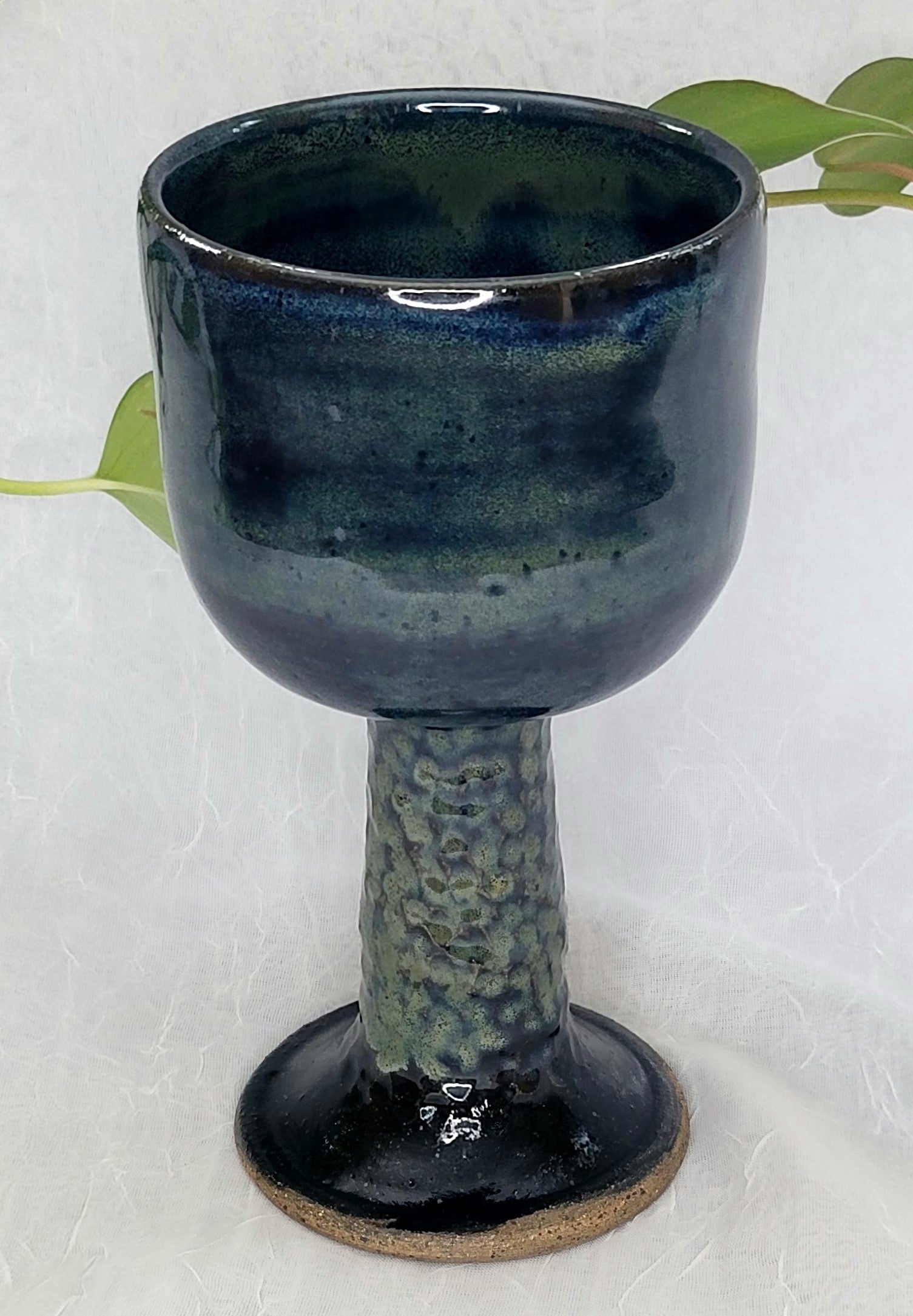 Wine Goblet Sea Green Pebbled