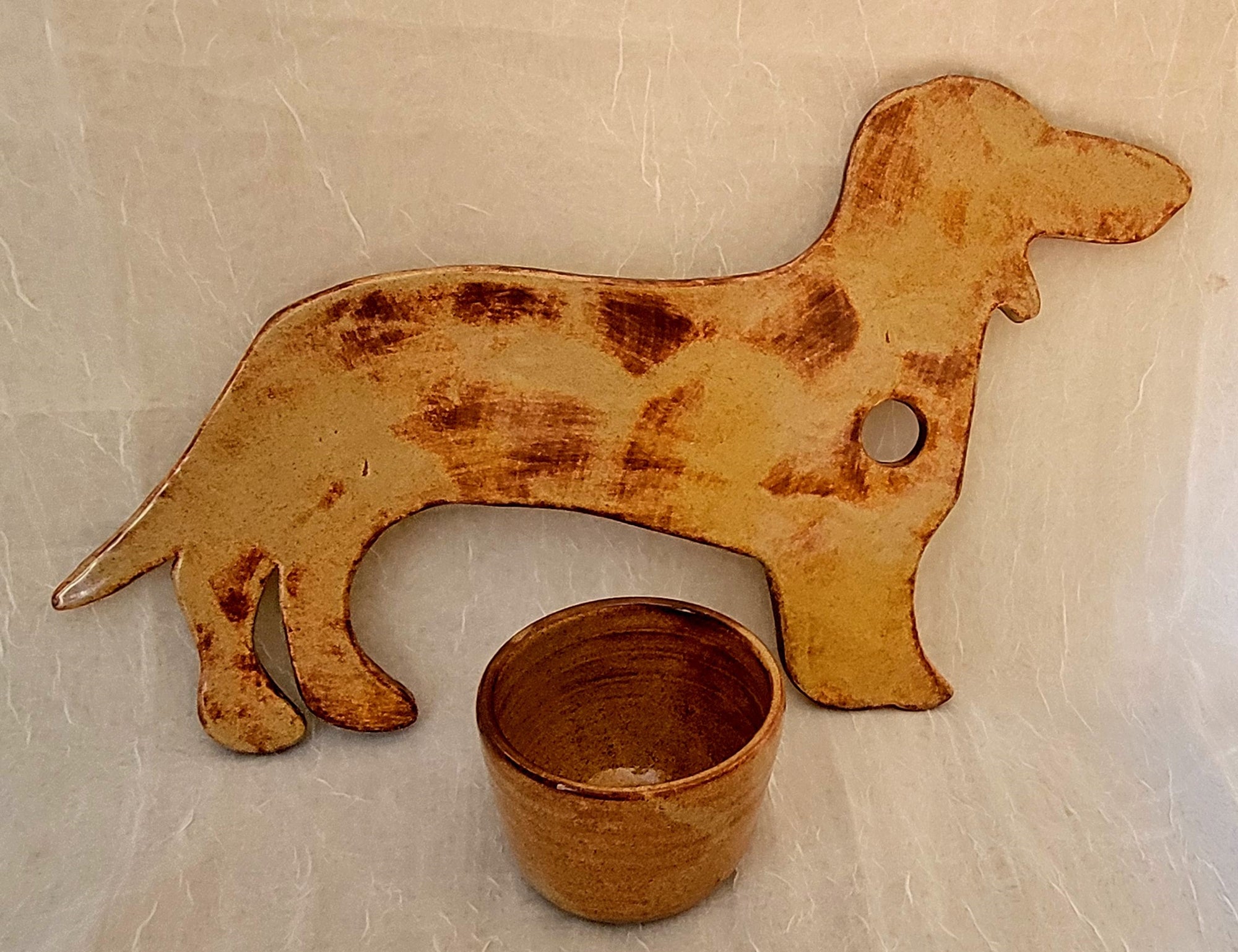 Dachshund Charcuterie Board with One Bowl