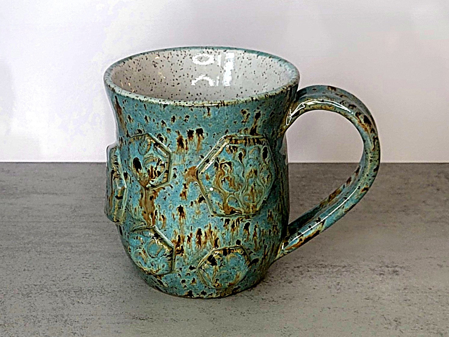 Light Blue Speckled Mug