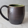 Copper Brown and Green Mug with Handle 14 oz