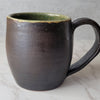 Copper Brown and Green Mug with Handle 14 oz