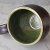 Copper Brown and Green Mug with Handle 14 oz