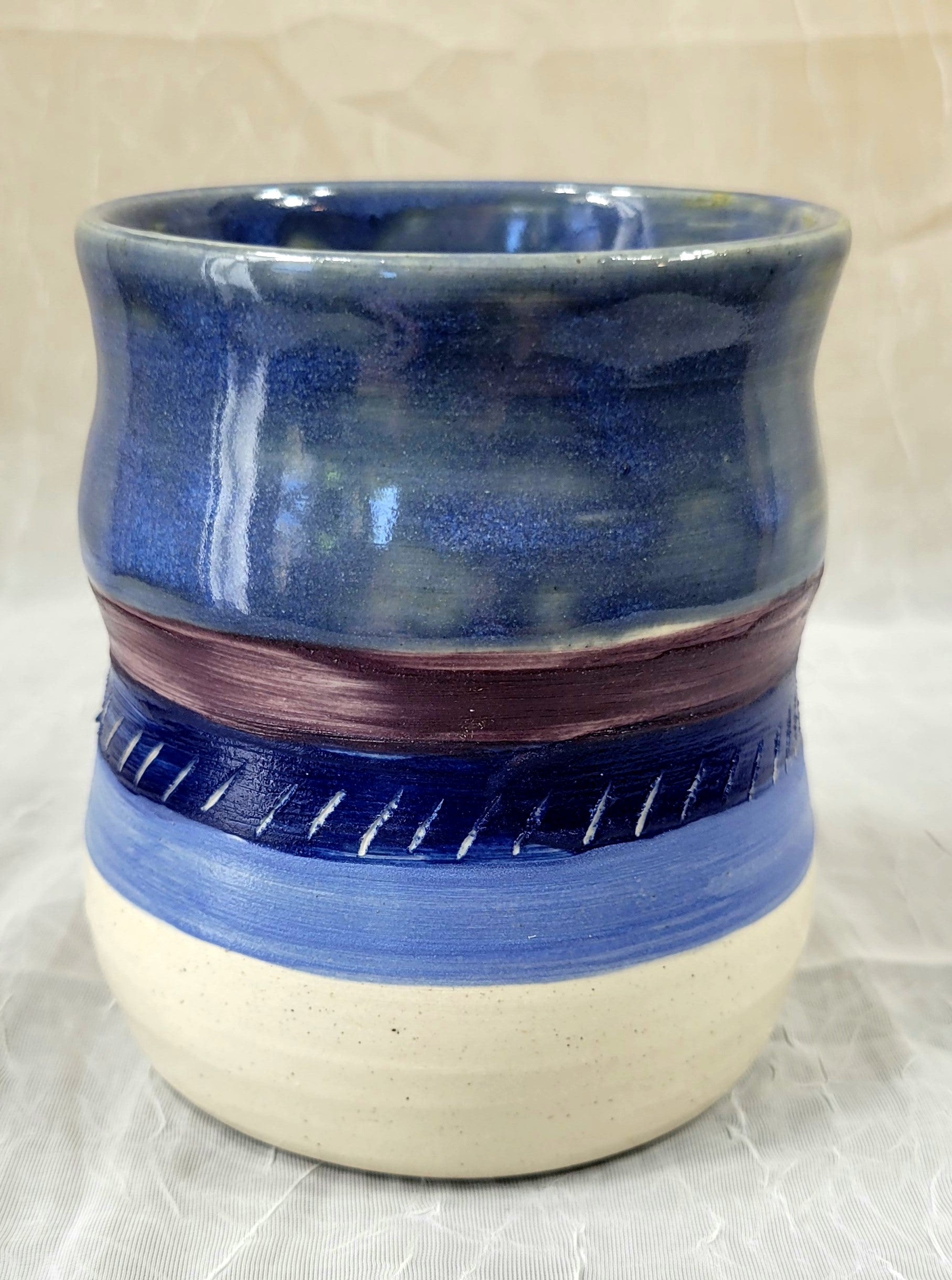 Blue & Purple Wide Mouth Vase